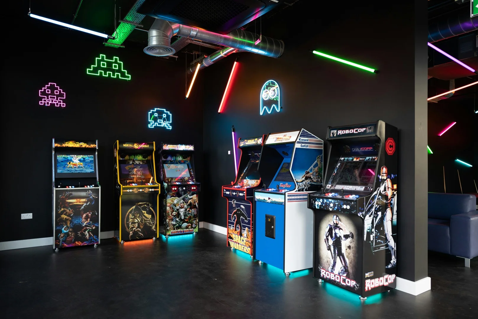 Used arcade machines showroom